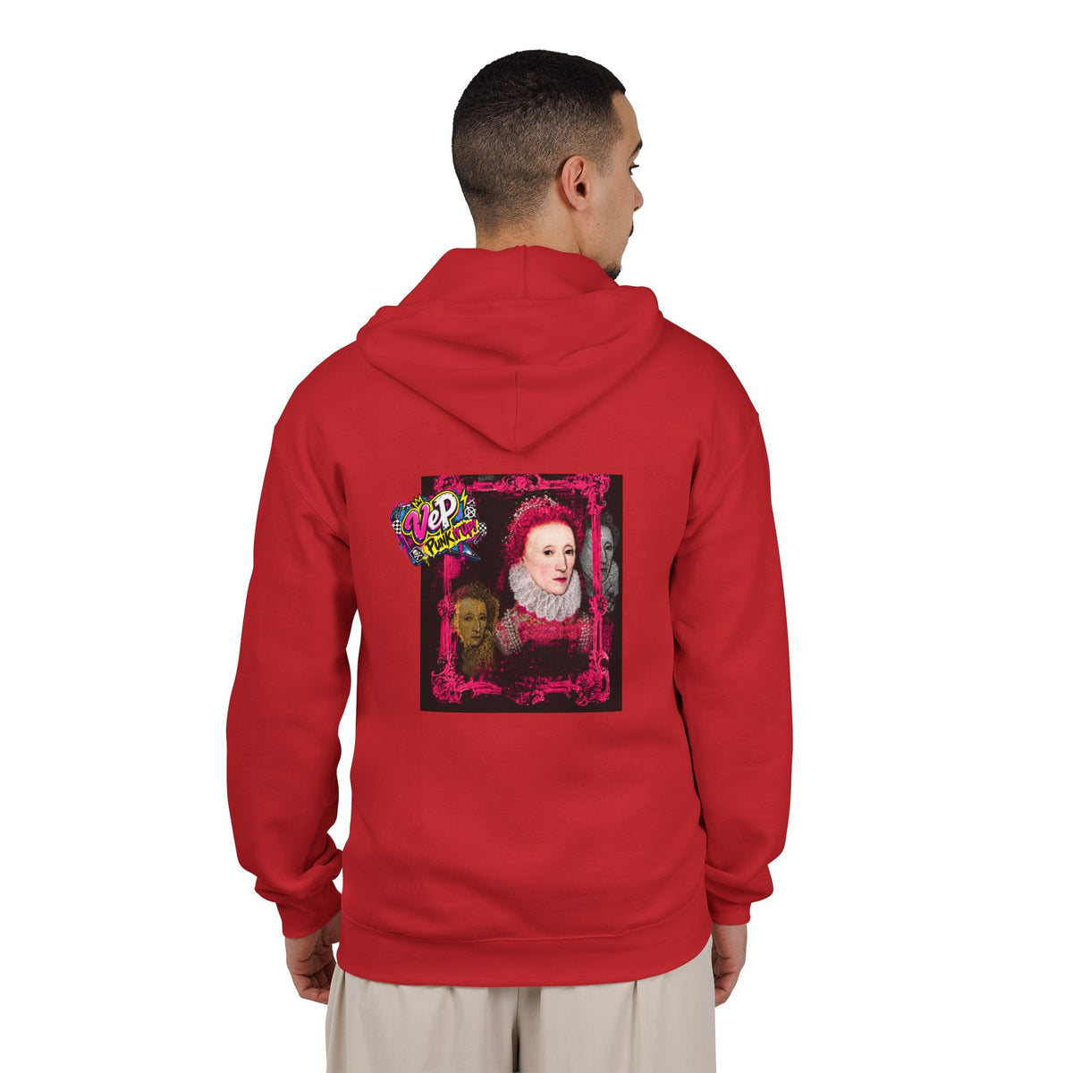 Zip Hoodie — Punk Elizabethan Collage Graphic "Very En Pash"
