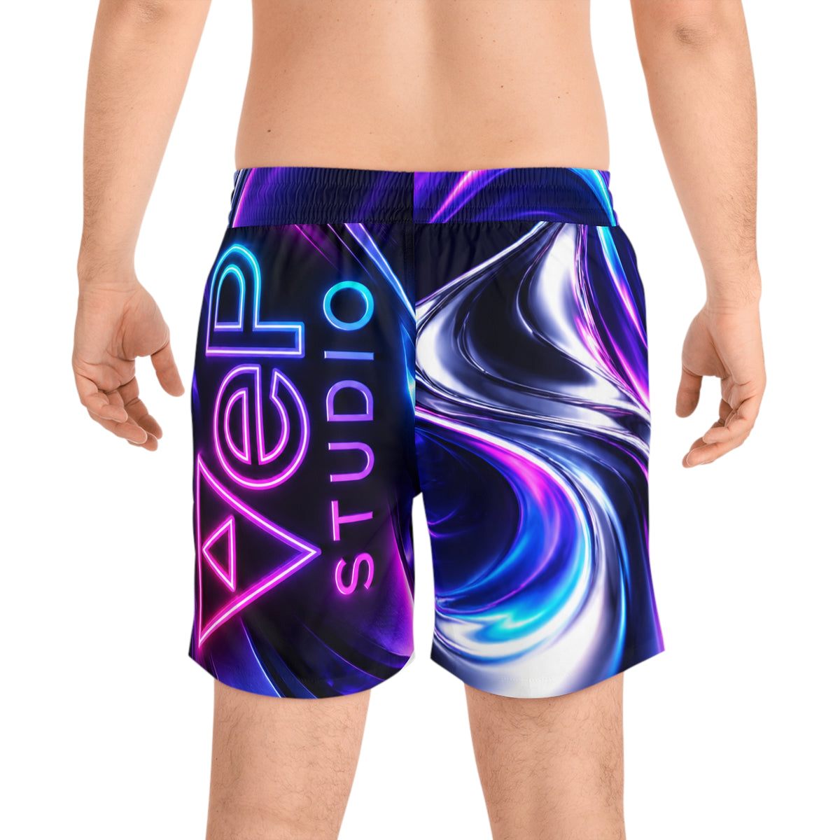 Neon Vibe Swim Shorts — Men's Mid-Length Swim Shorts