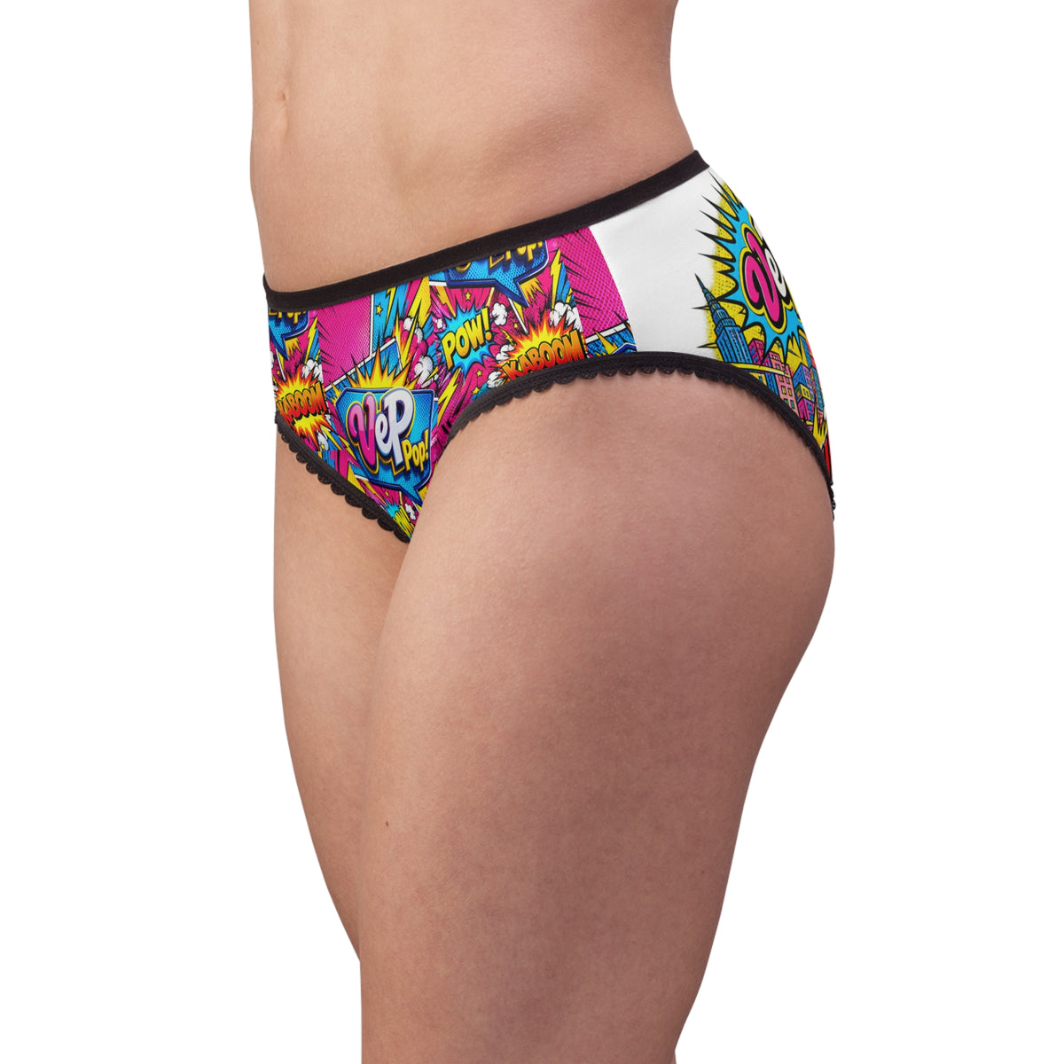 Comic Pop Women's Briefs — 'Vep Pop!' Colorful Retro Graphic Print