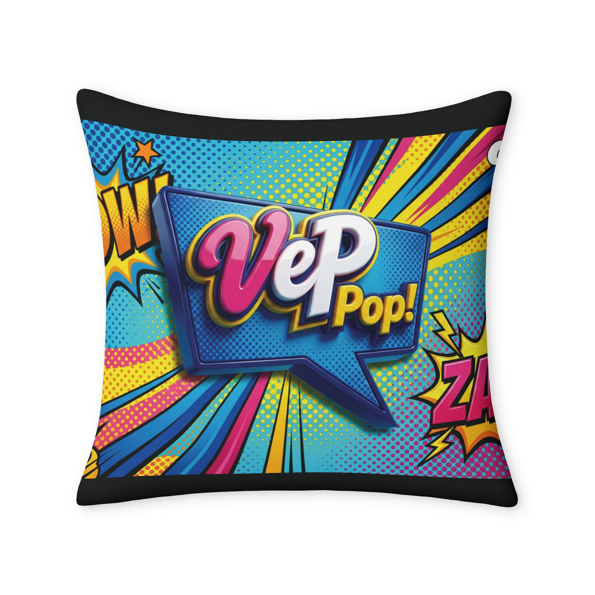 Comic Pop Art Throw Pillow Case — "VeP Pop!" Graphic Cushion Cover