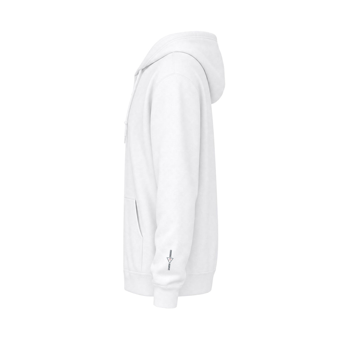 Zip Hoodie with Black Cube Graphic – Minimal Geometric Streetwear