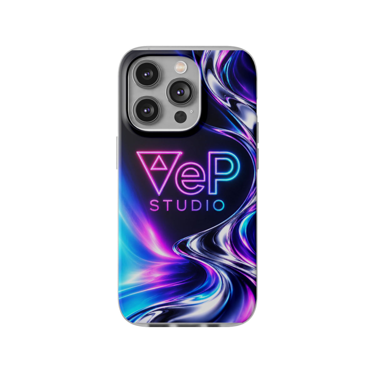 Phone Case — Neon Vaporwave "VeP Studio" Soft Flexi Cover