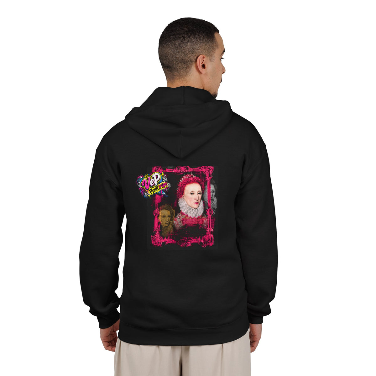 Zip Hoodie — Punk Elizabethan Collage Graphic "Very En Pash"
