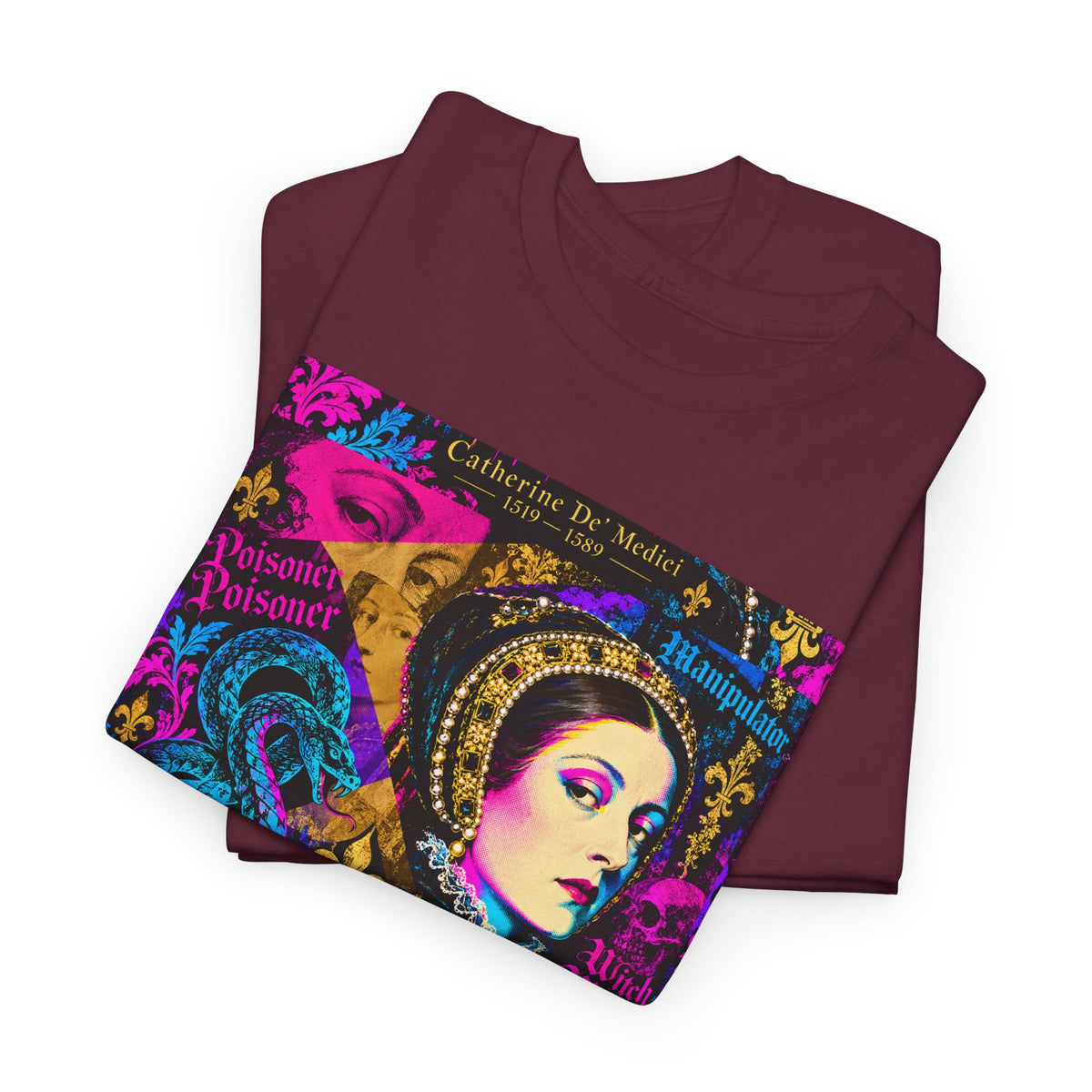 EQ.001 Serpent Queen Graphic Tee — Retro Gothic Femme Fatale T-Shirt