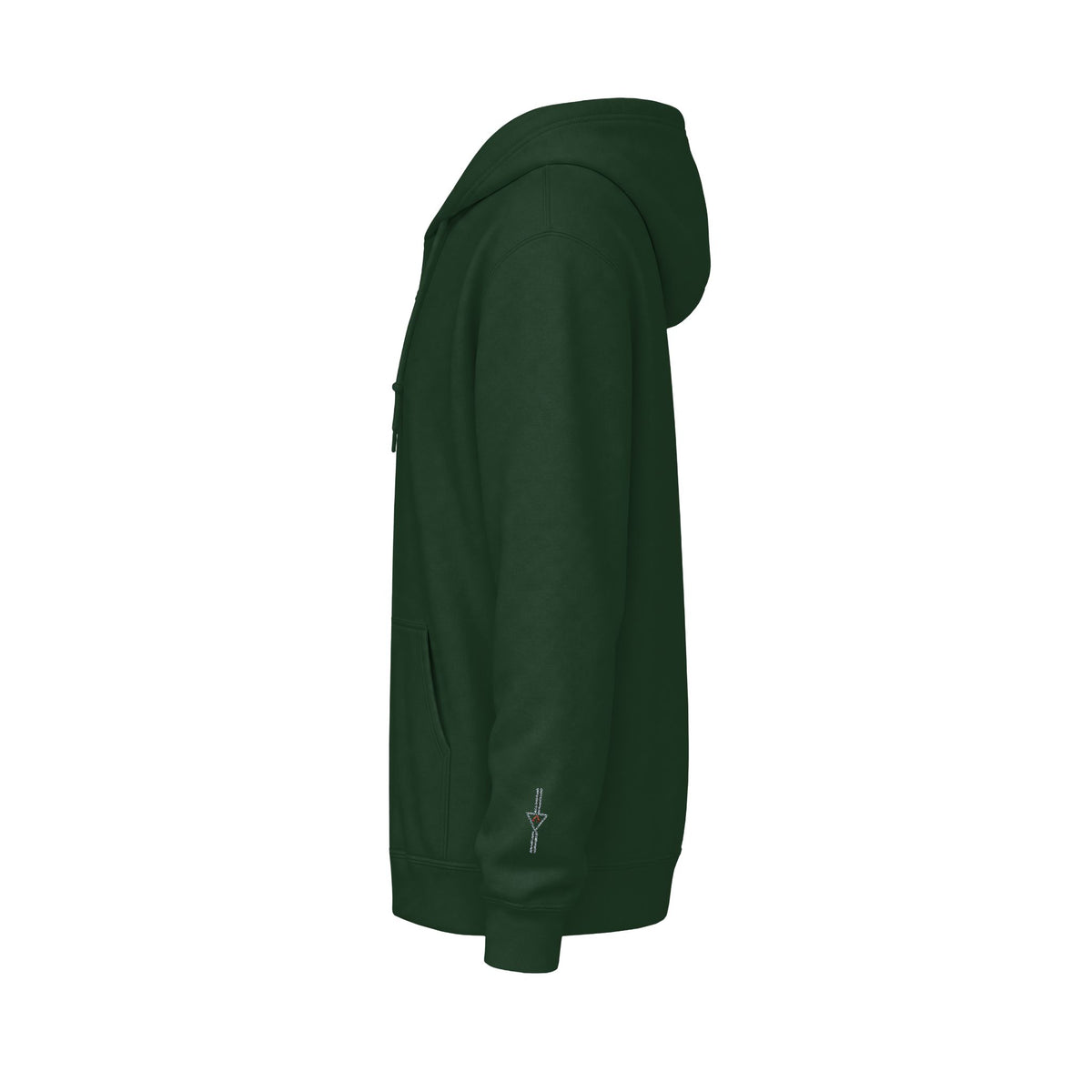 Zip Hoodie with Black Cube Graphic – Minimal Geometric Streetwear