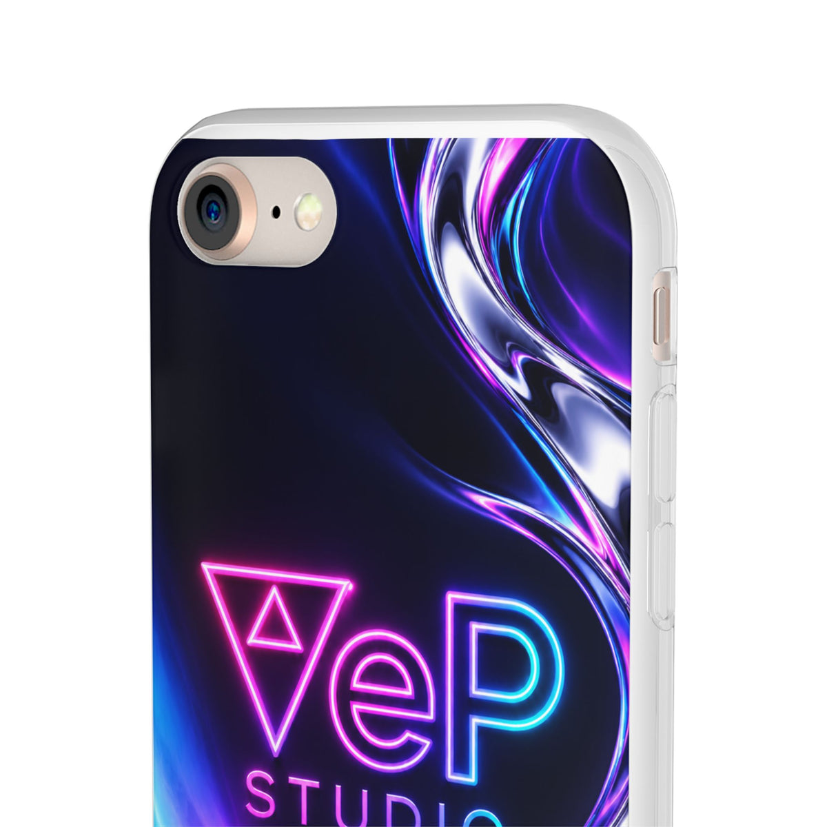 Phone Case — Neon Vaporwave "VeP Studio" Soft Flexi Cover