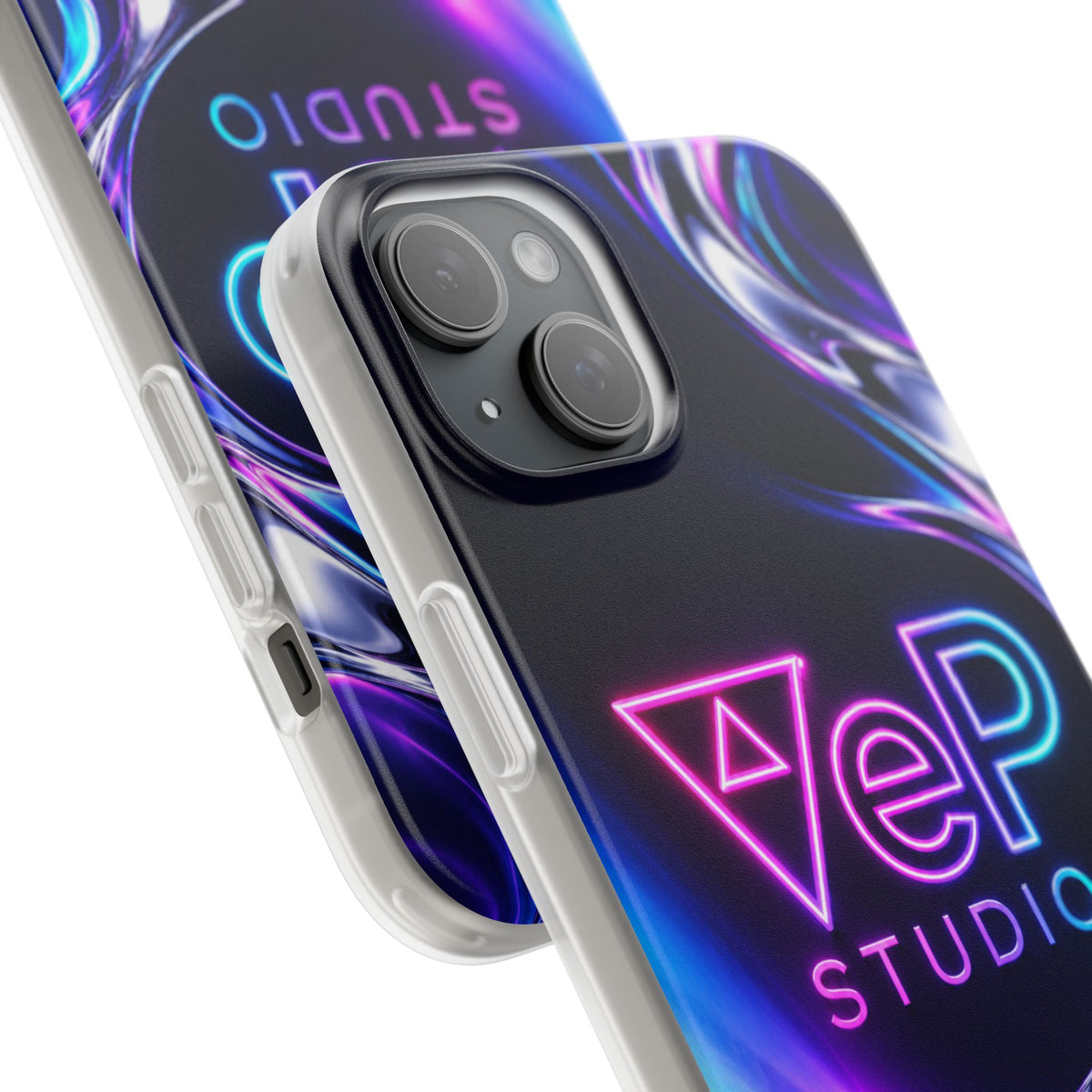 Phone Case — Neon Vaporwave "VeP Studio" Soft Flexi Cover