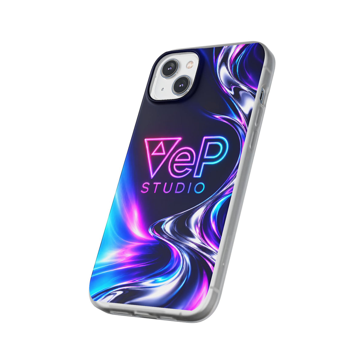 Phone Case — Neon Vaporwave "VeP Studio" Soft Flexi Cover