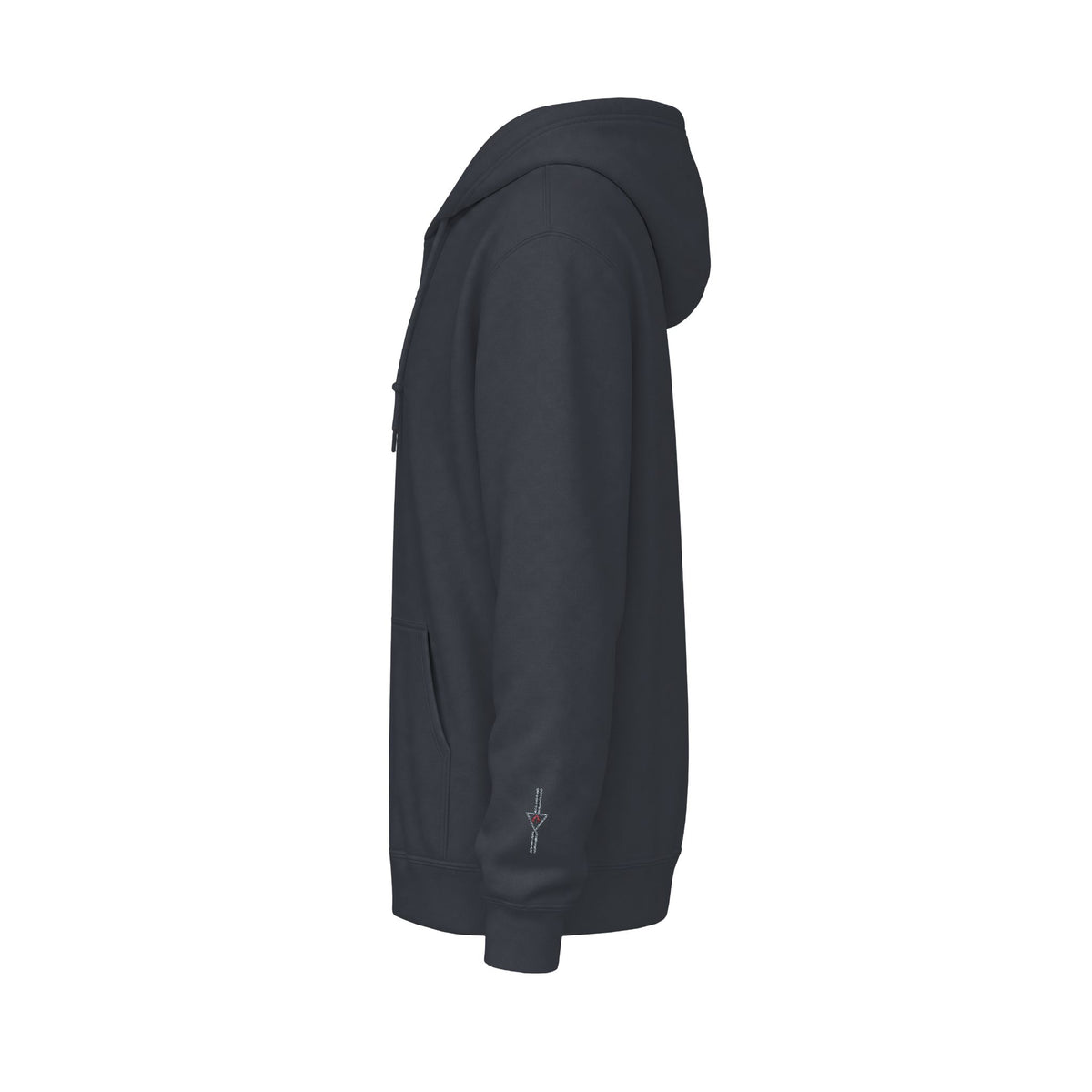 Zip Hoodie with Black Cube Graphic – Minimal Geometric Streetwear