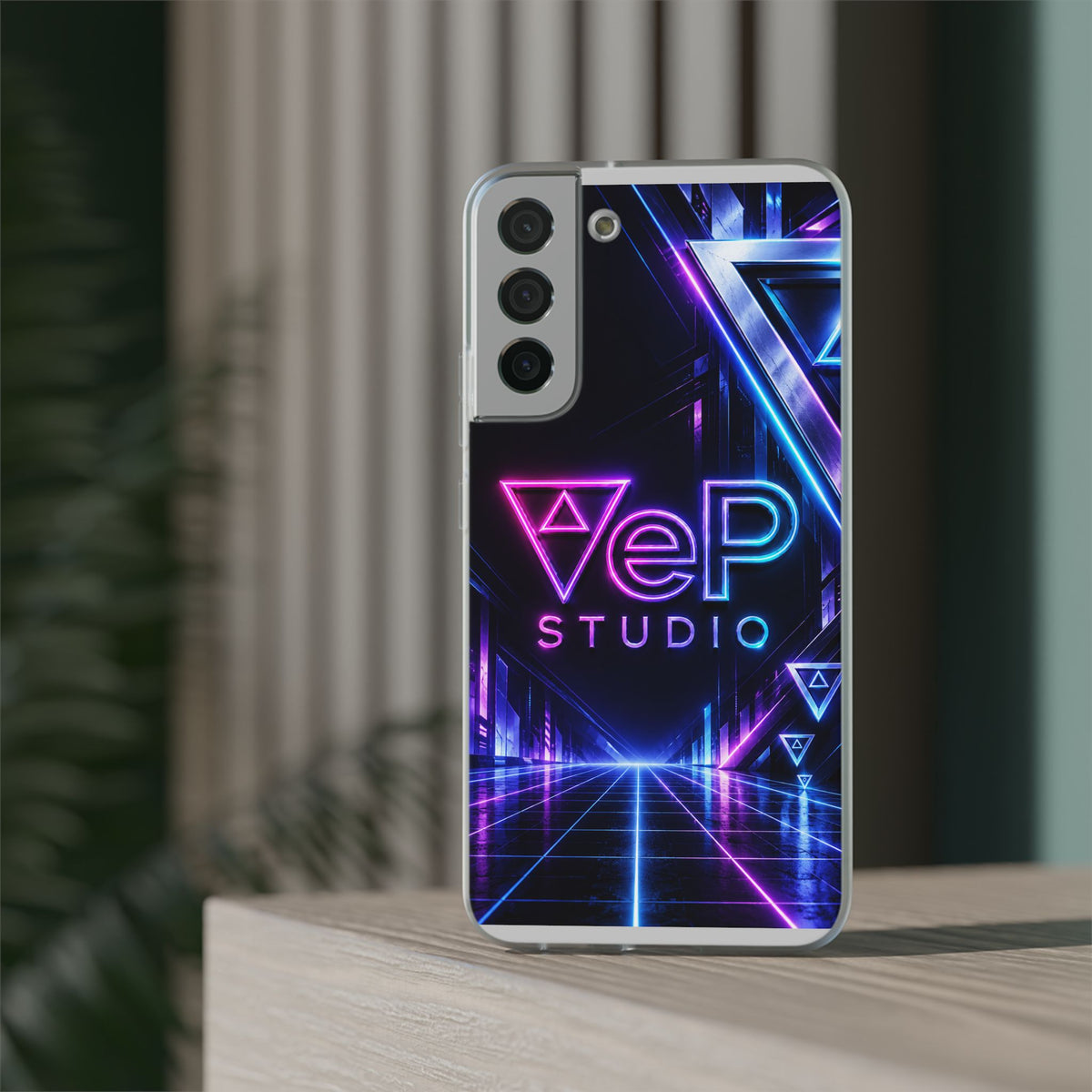 Neon Retro Studio Phone Case – 80s Vaporwave Flexi Case
