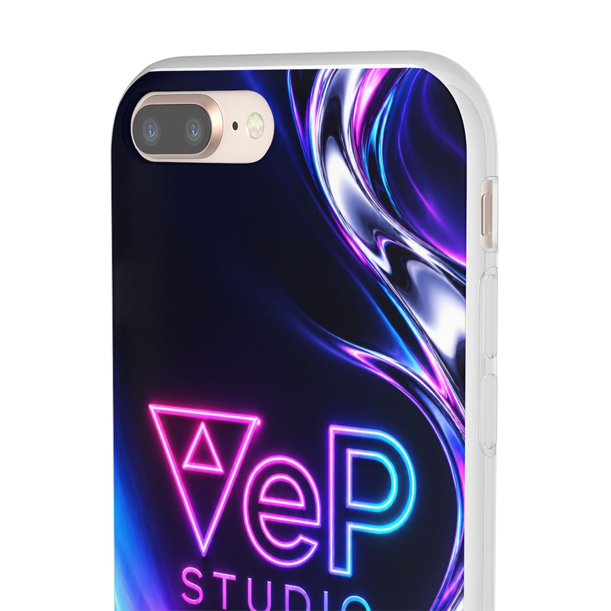 Phone Case — Neon Vaporwave "VeP Studio" Soft Flexi Cover