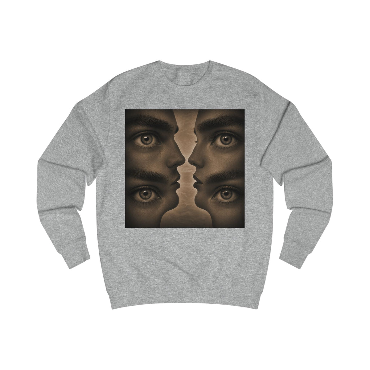 Surreal Faces Sweatshirt — Mirrored Gaze Art Pullover