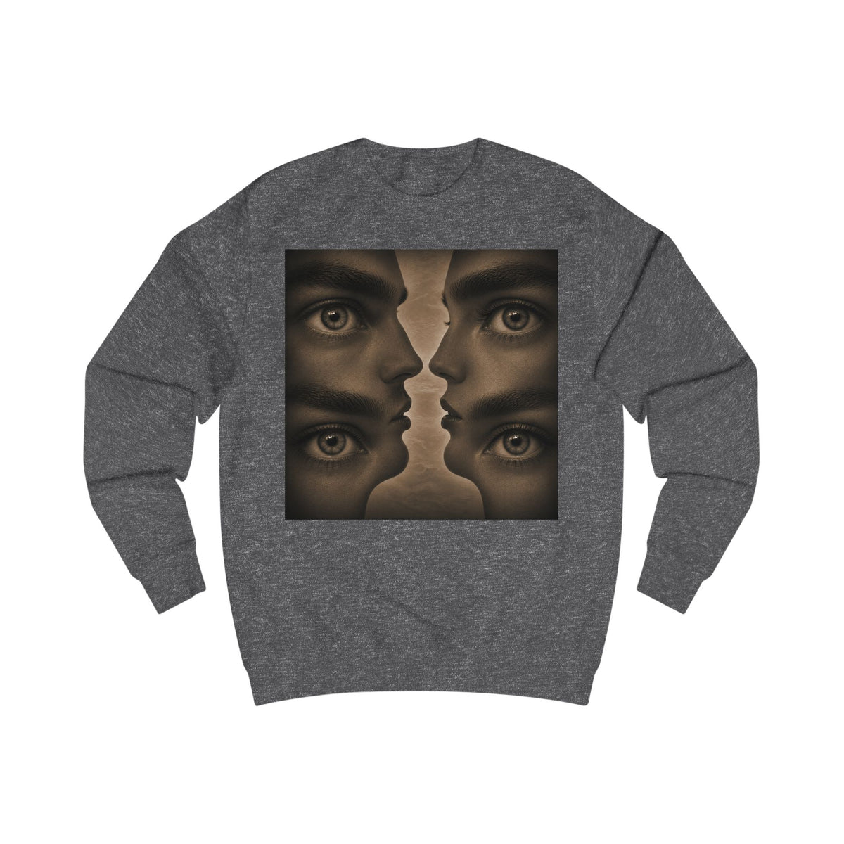 Surreal Faces Sweatshirt — Mirrored Gaze Art Pullover
