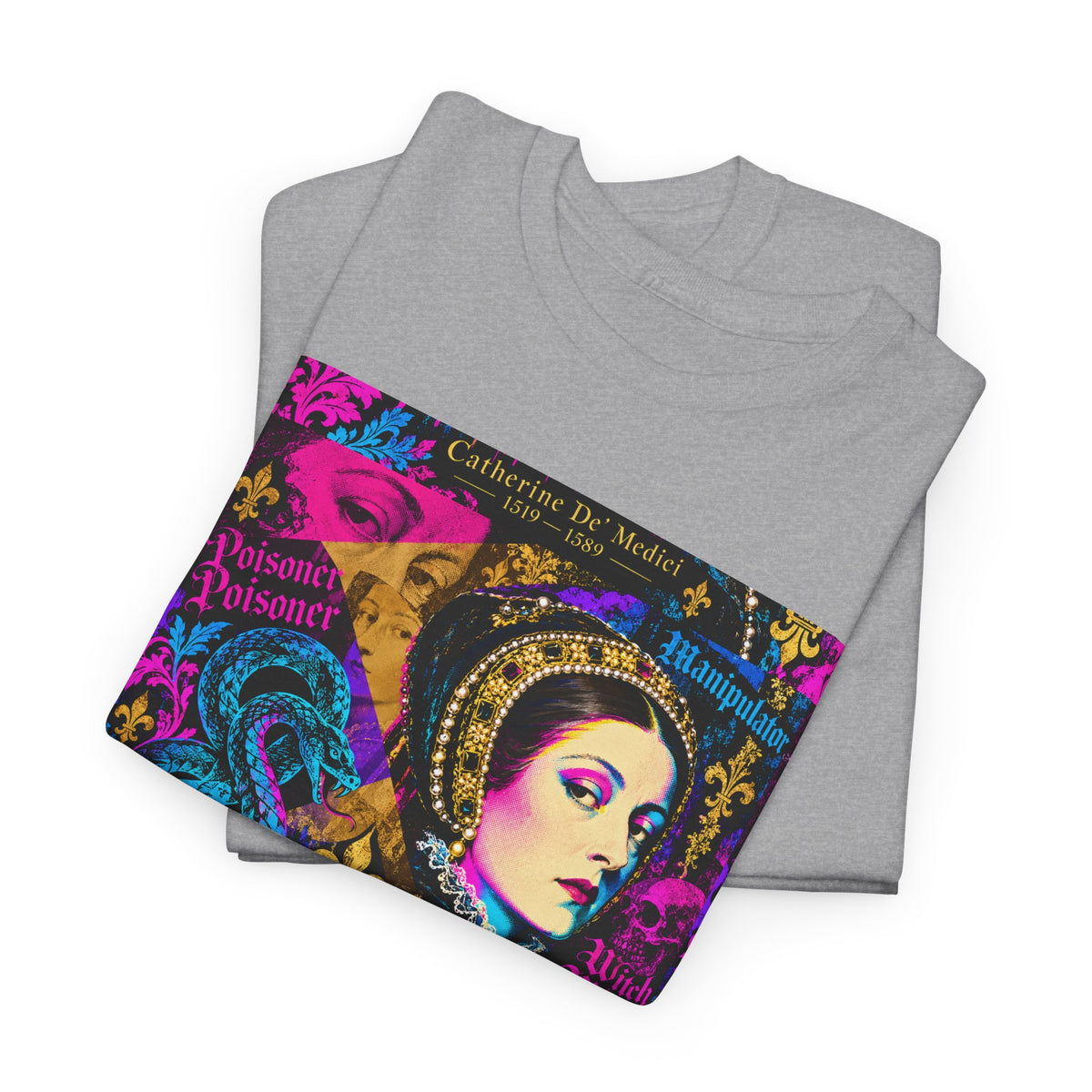 EQ.001 Serpent Queen Graphic Tee — Retro Gothic Femme Fatale T-Shirt