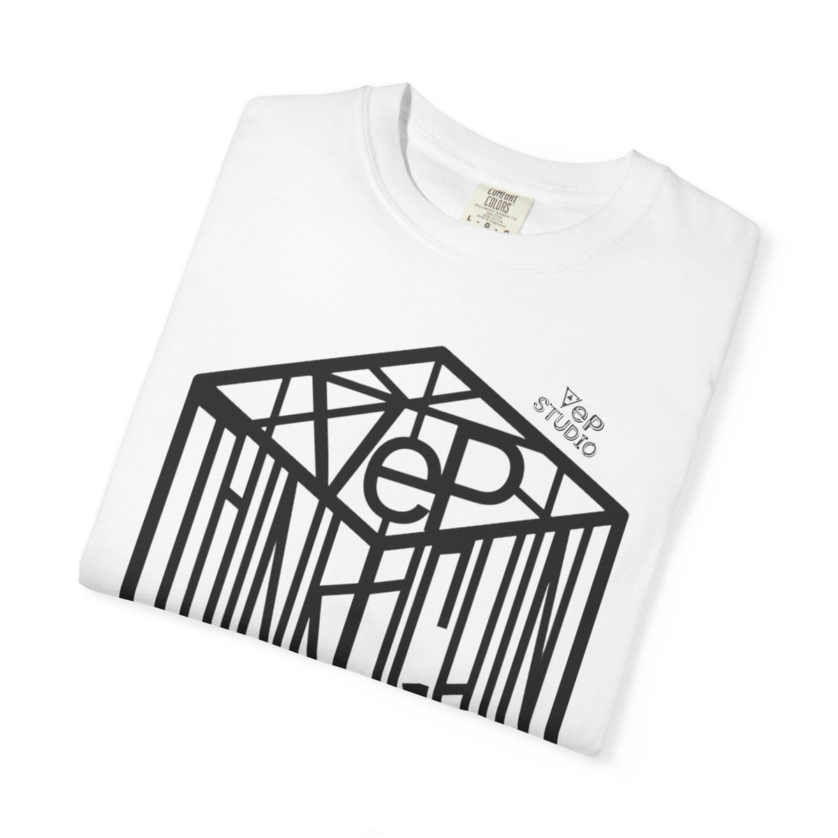 Think Outside the Box T-Shirt — Optical Cube Design with “Looking” Back Text