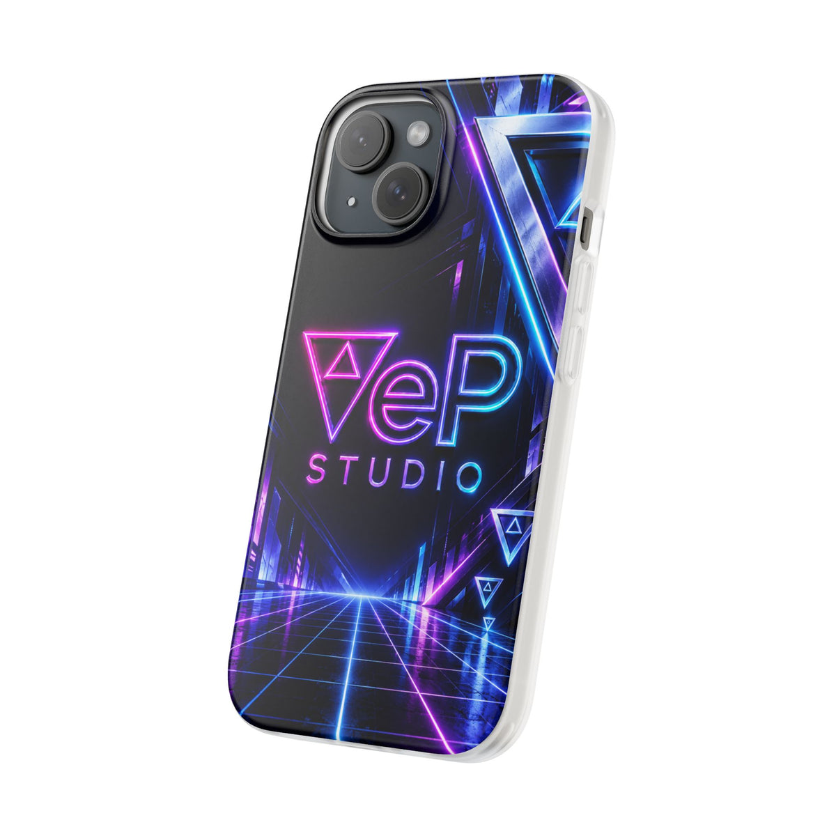 Neon Retro Studio Phone Case – 80s Vaporwave Flexi Case