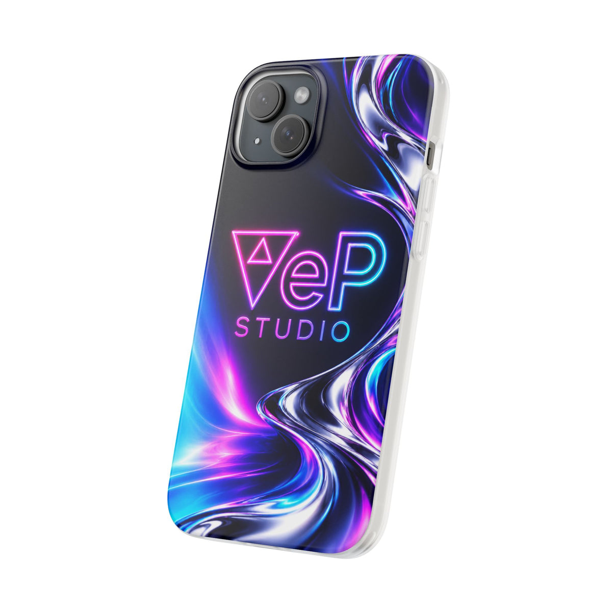 Phone Case — Neon Vaporwave "VeP Studio" Soft Flexi Cover