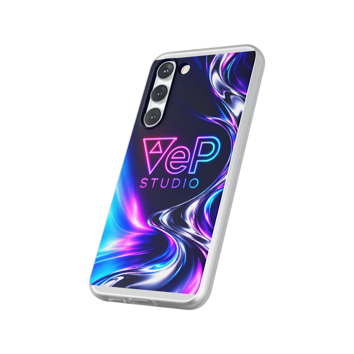 Phone Case — Neon Vaporwave "VeP Studio" Soft Flexi Cover