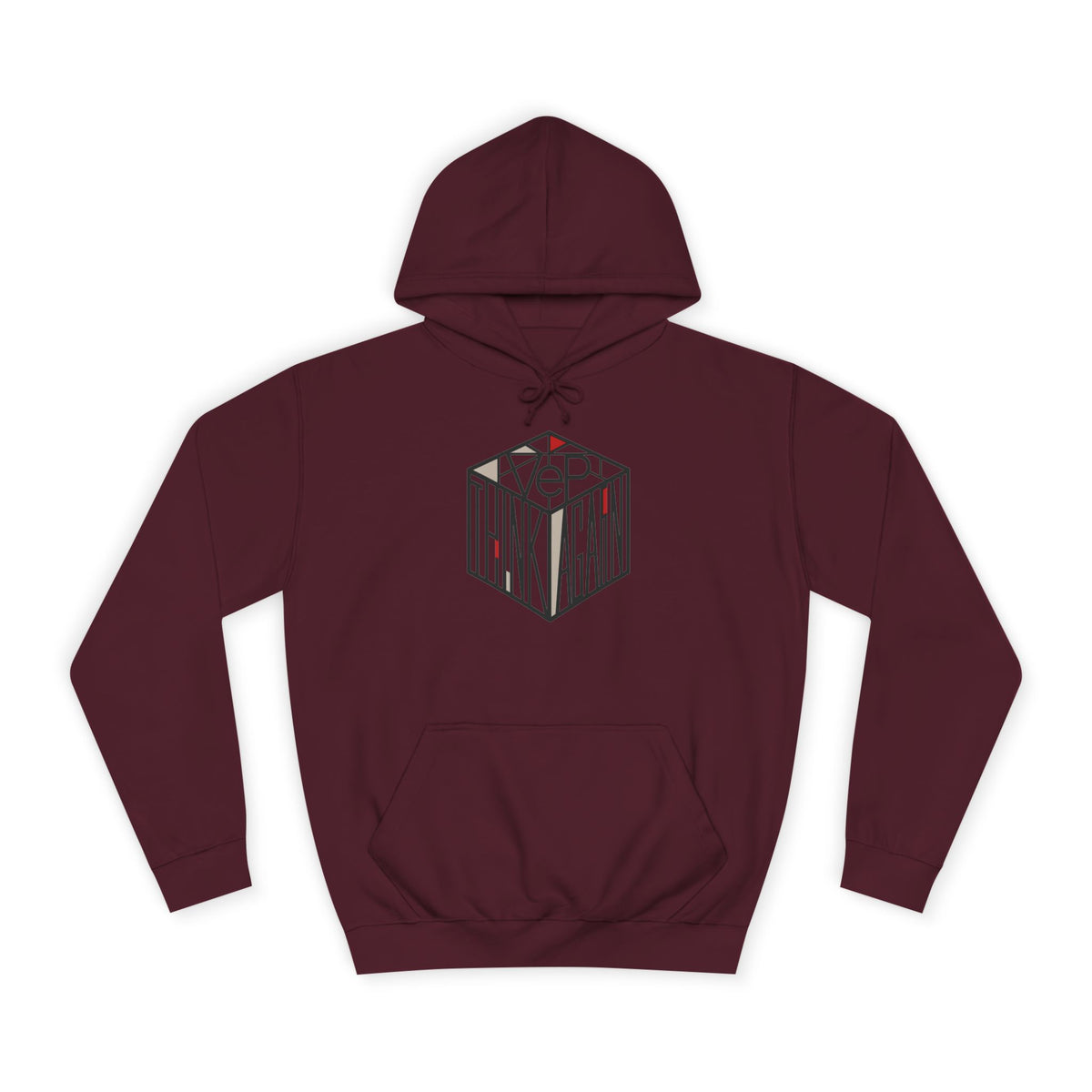 Minimal Geometric Cube Hoodie — 'VeP' Studio Logo Pullover