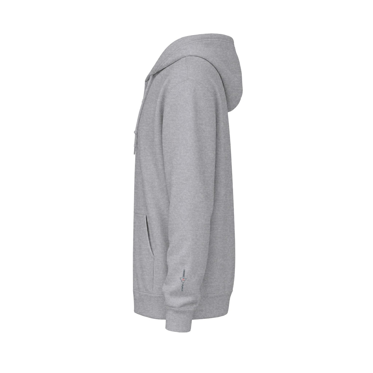Zip Hoodie with Black Cube Graphic – Minimal Geometric Streetwear