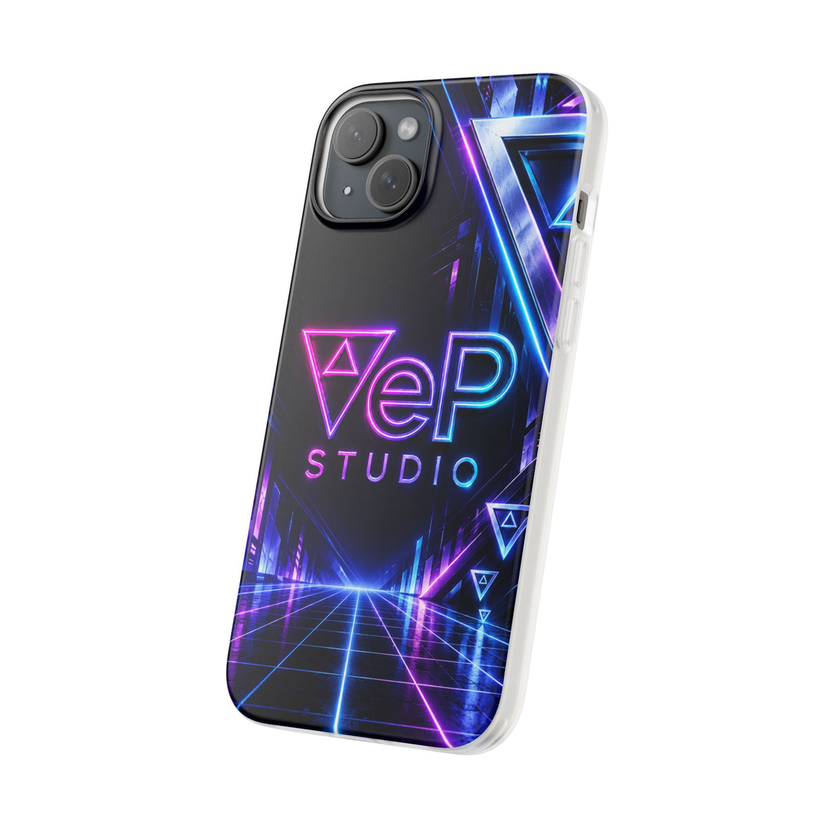 Neon Retro Studio Phone Case – 80s Vaporwave Flexi Case