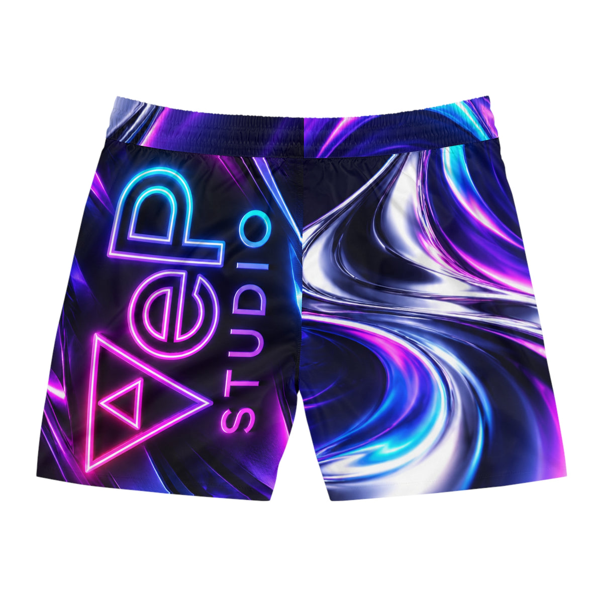 Neon Vibe Swim Shorts — Men's Mid-Length Swim Shorts