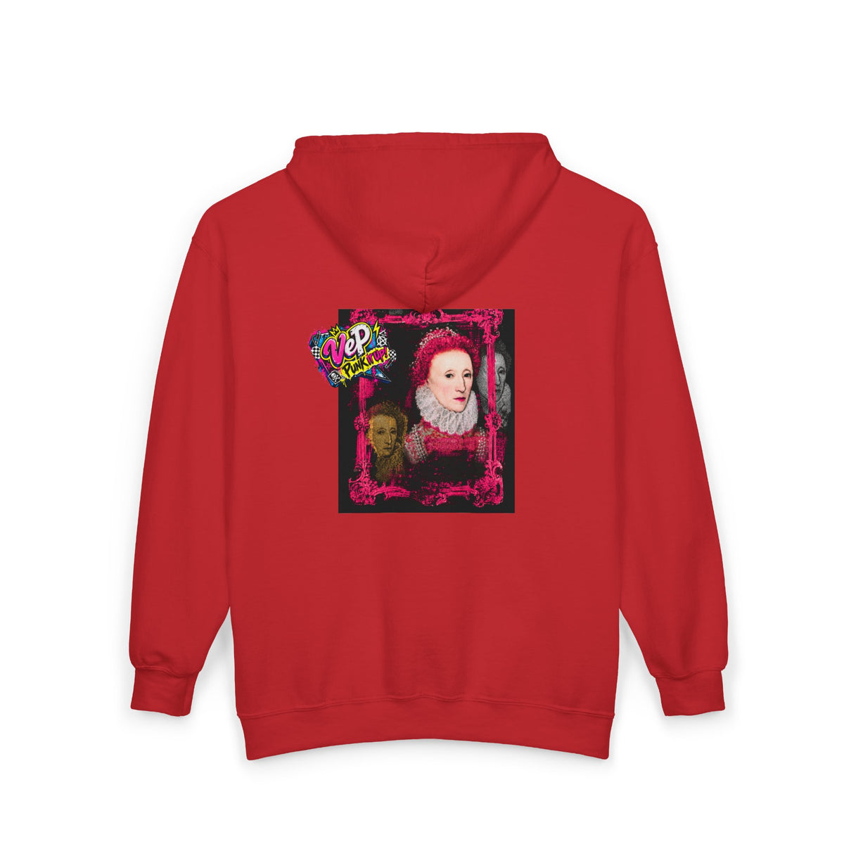 Zip Hoodie — Punk Elizabethan Collage Graphic "Very En Pash"