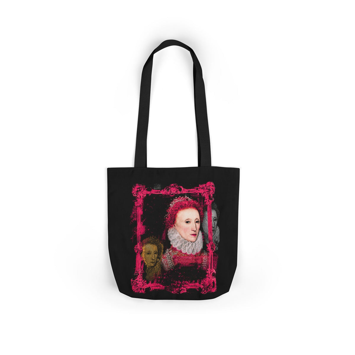 Elizabethan Portrait Tote Bag — Vintage Queen Framed Canvas Tote