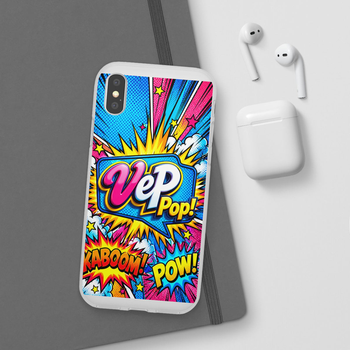 Pop Art Comic Phone Case — "VeP Pop!" Graphic Shockwave Design