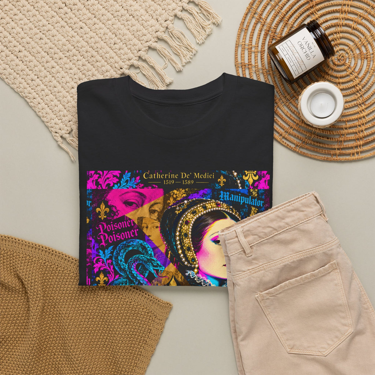 EQ.001 Serpent Queen Graphic Tee — Retro Gothic Femme Fatale T-Shirt