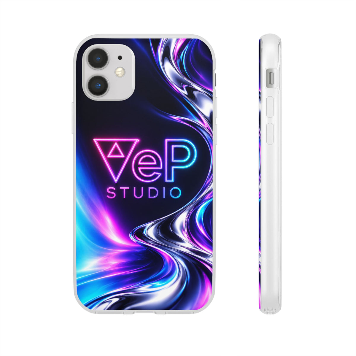 Phone Case — Neon Vaporwave "VeP Studio" Soft Flexi Cover