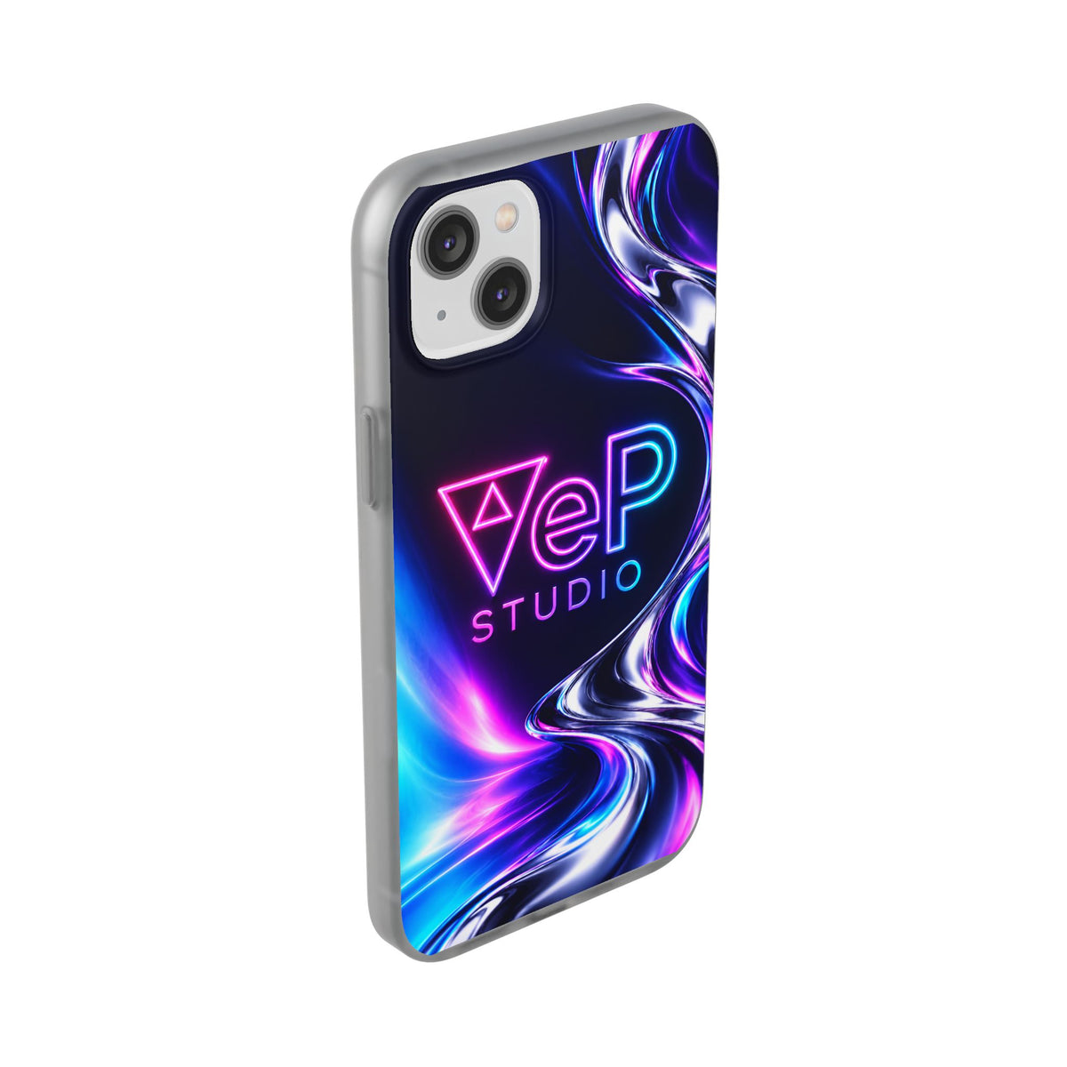 Phone Case — Neon Vaporwave "VeP Studio" Soft Flexi Cover