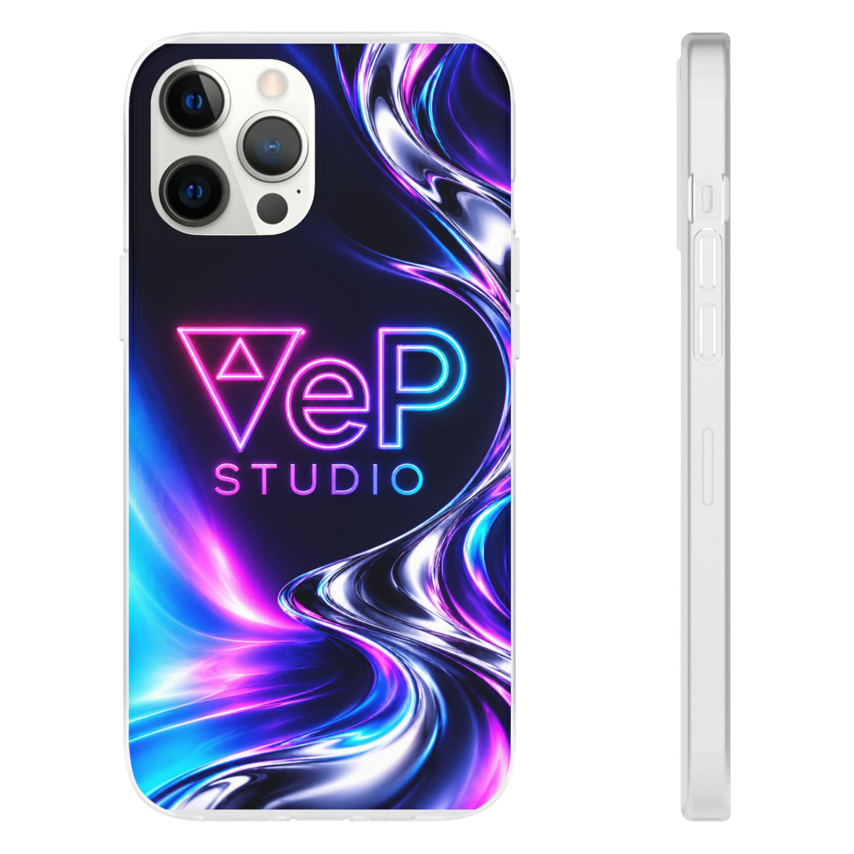 Phone Case — Neon Vaporwave "VeP Studio" Soft Flexi Cover