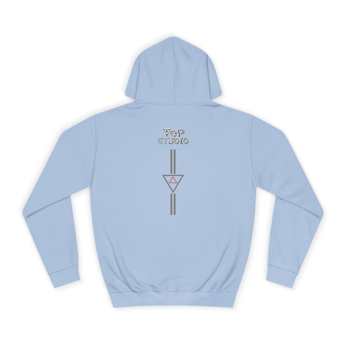 Minimal Geometric Cube Hoodie — 'VeP' Studio Logo Pullover