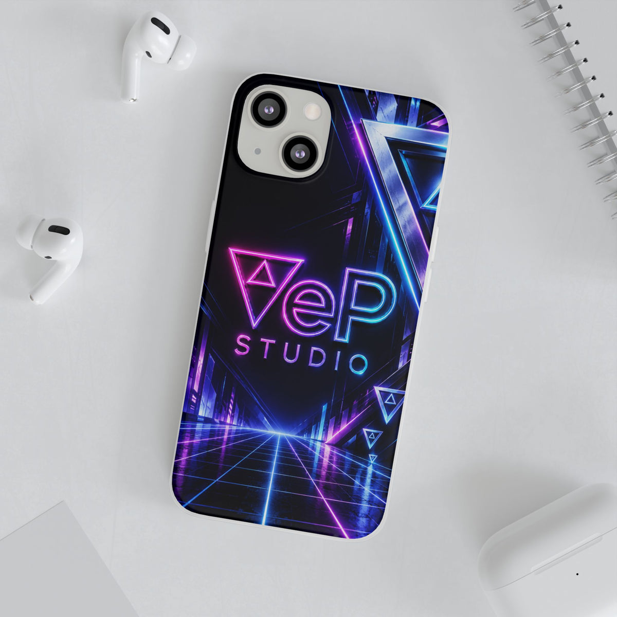 Neon Retro Studio Phone Case – 80s Vaporwave Flexi Case
