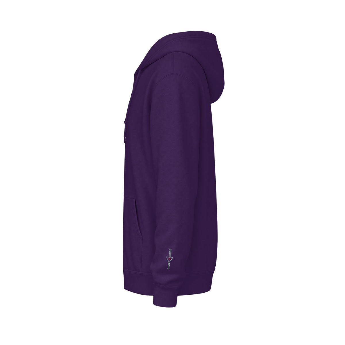 Zip Hoodie with Black Cube Graphic – Minimal Geometric Streetwear