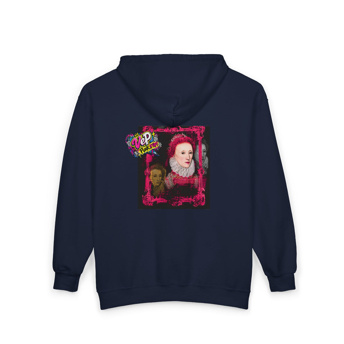 Zip Hoodie — Punk Elizabethan Collage Graphic "Very En Pash"