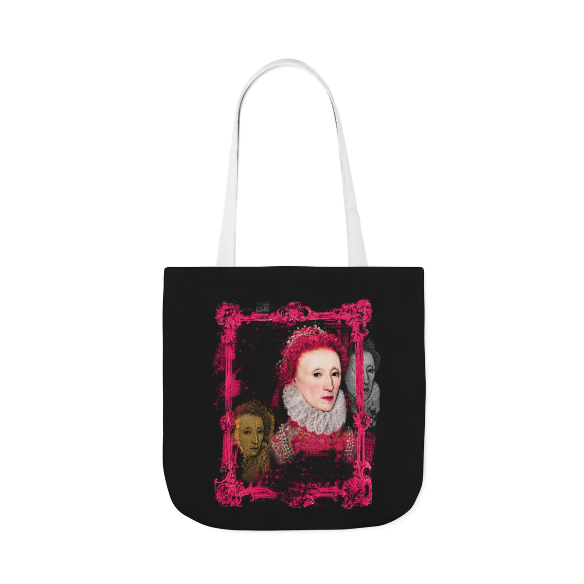 Elizabethan Portrait Tote Bag — Vintage Queen Framed Canvas Tote