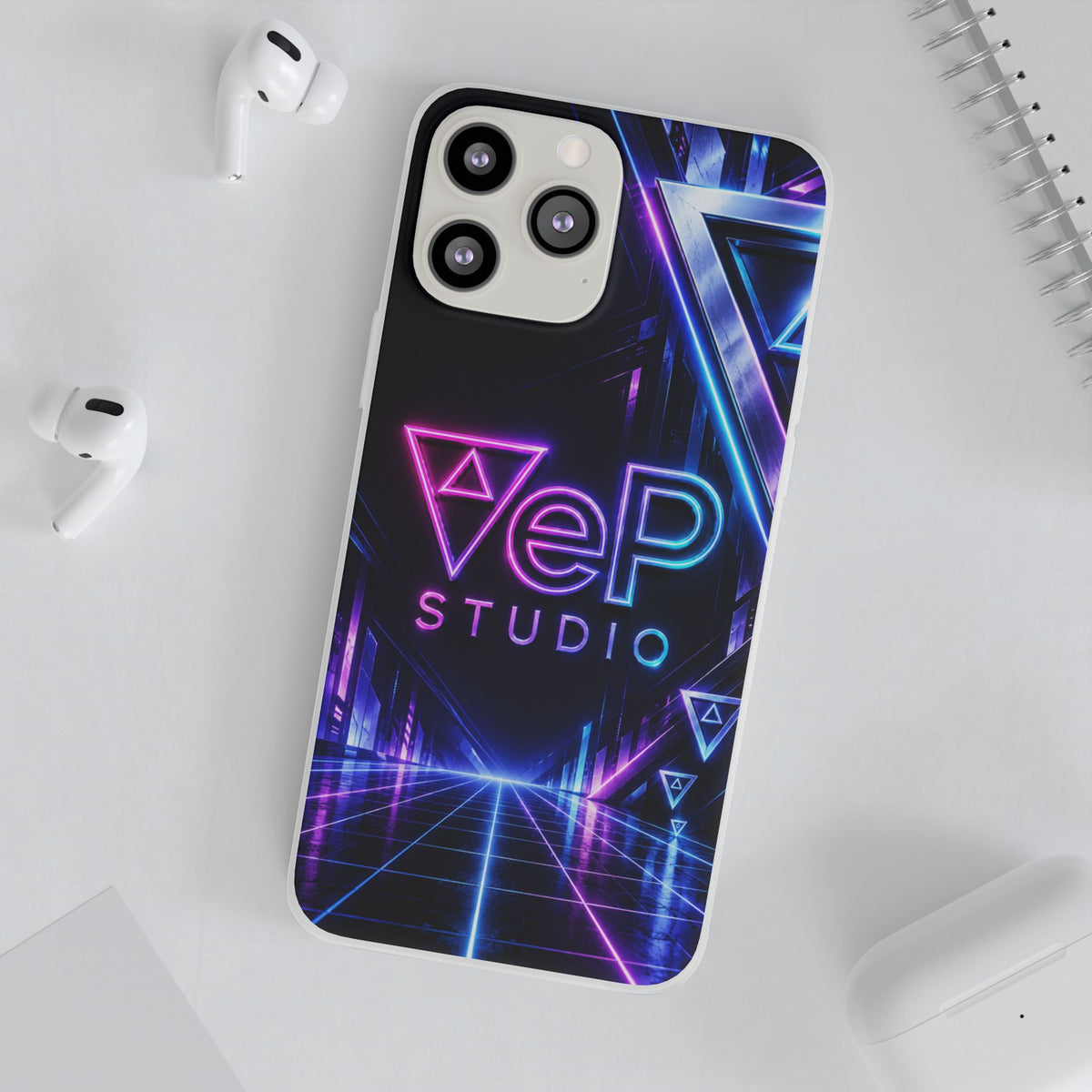 Neon Retro Studio Phone Case – 80s Vaporwave Flexi Case