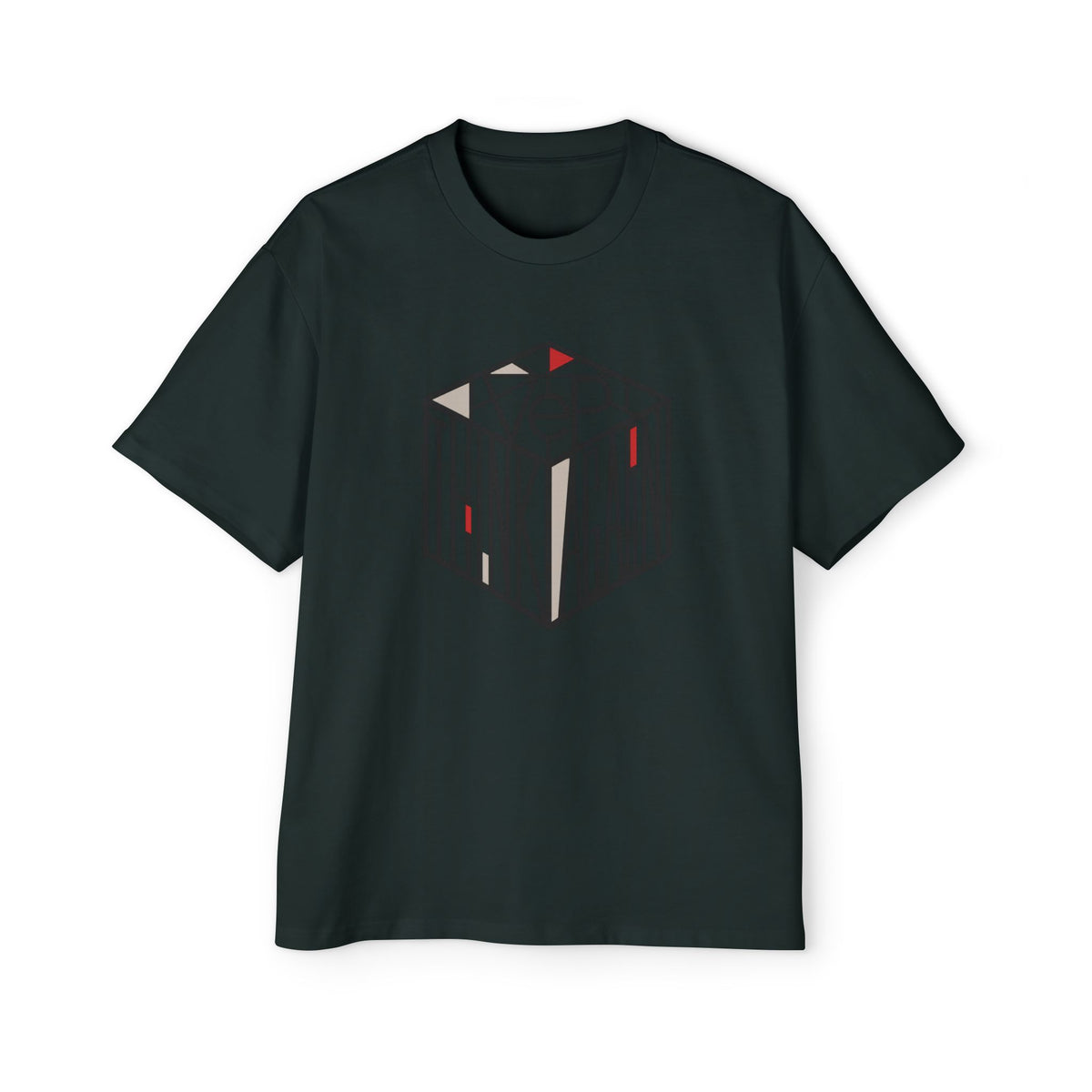Think Again Cube Graphic Tee — Men's Oversized Cotton T-Shirt