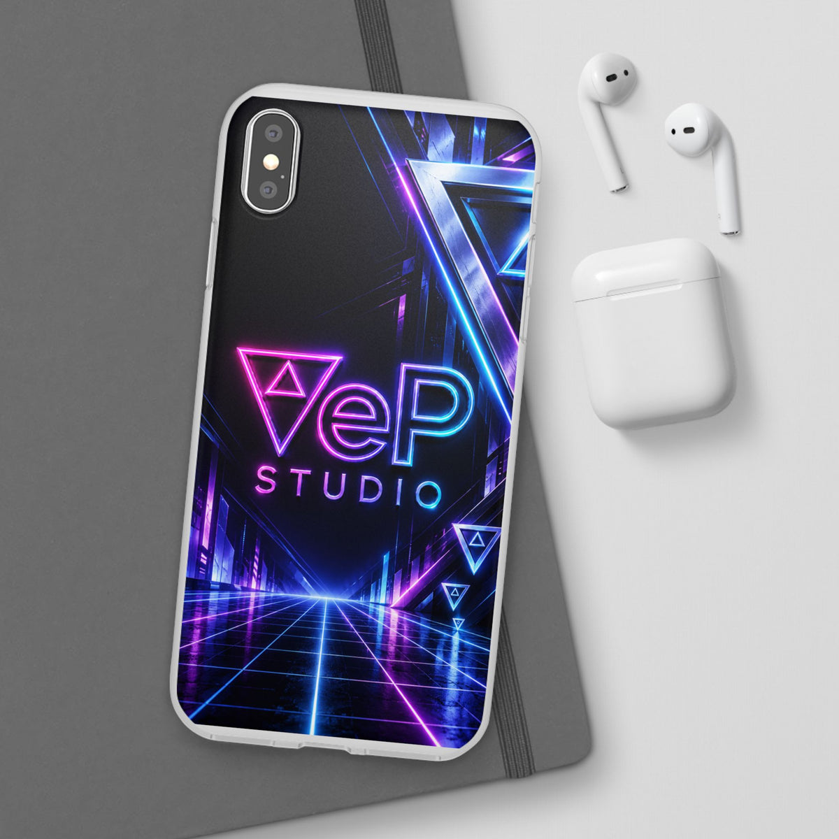 Neon Retro Studio Phone Case – 80s Vaporwave Flexi Case