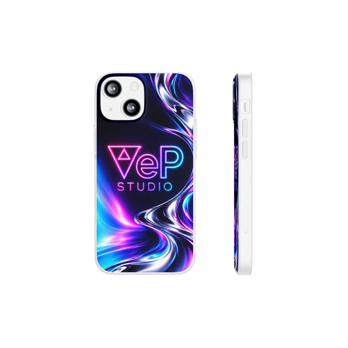 Phone Case — Neon Vaporwave "VeP Studio" Soft Flexi Cover