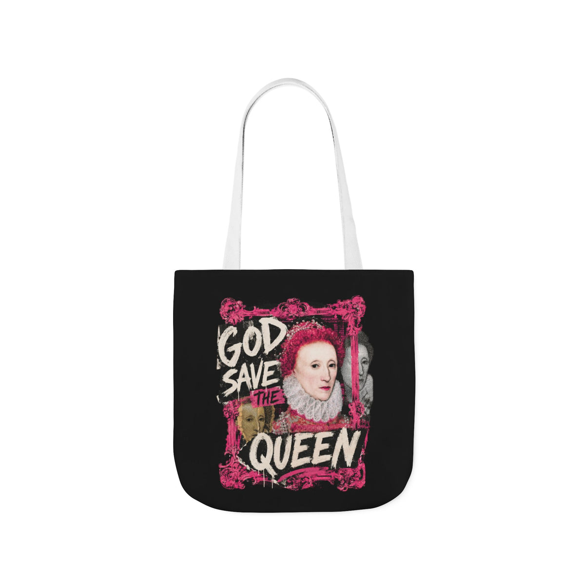 Elizabethan Portrait Tote Bag — Vintage Queen Framed Canvas Tote