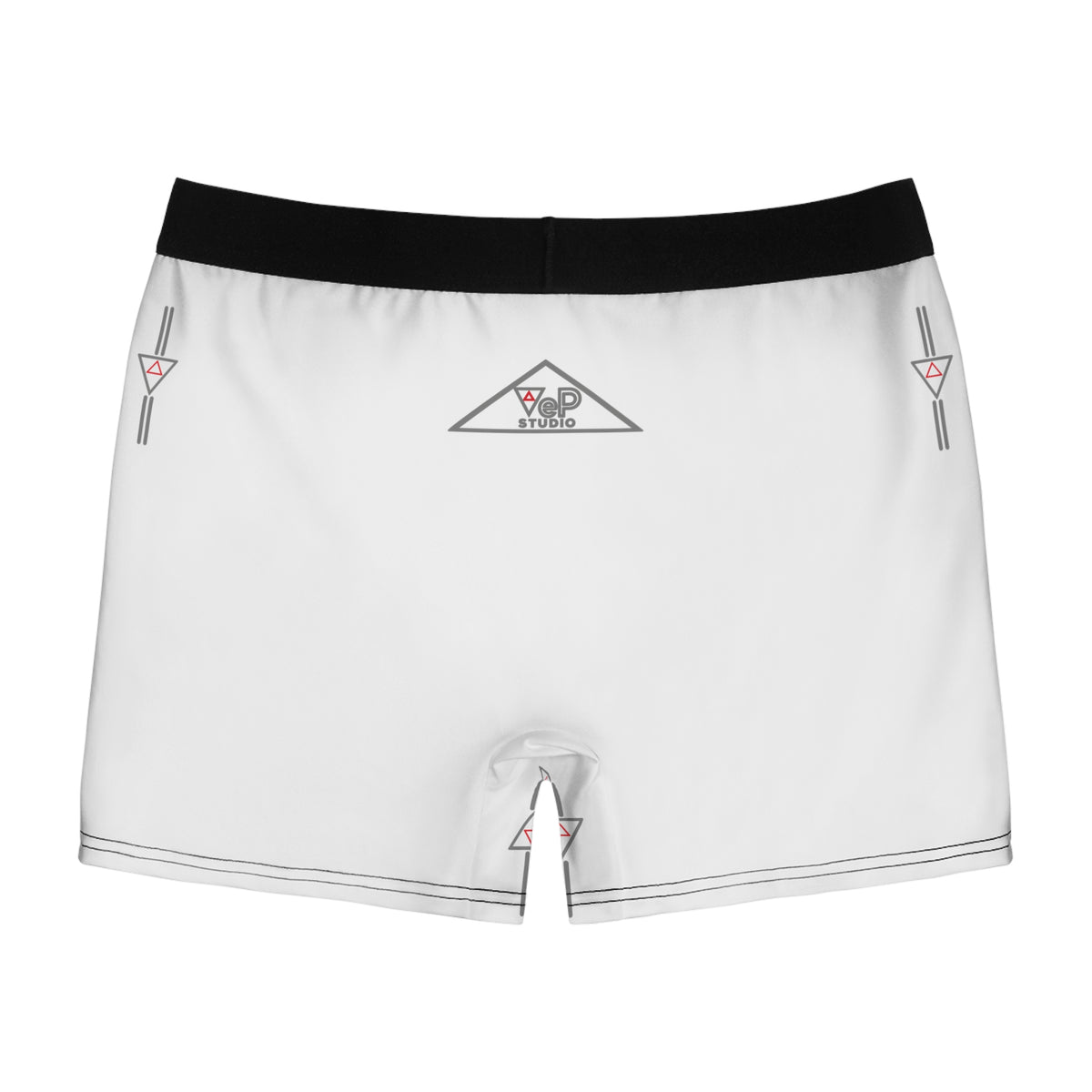 Minimal Logo Art-House Boxer Briefs — White All-Over-Print Streetwear