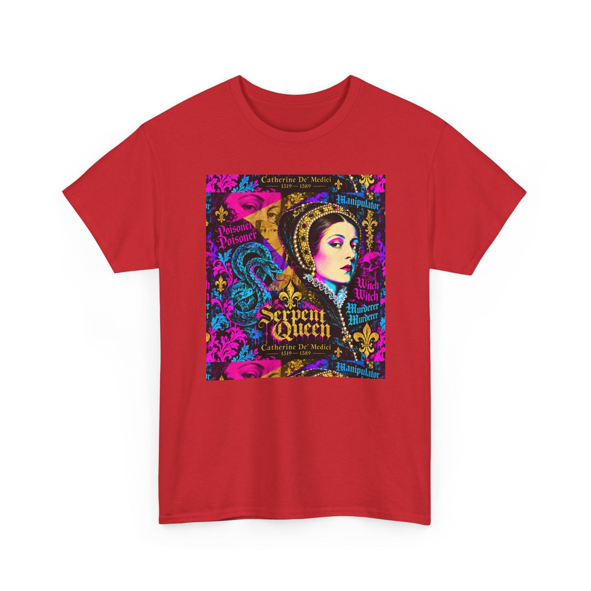 EQ.001 Serpent Queen Graphic Tee — Retro Gothic Femme Fatale T-Shirt