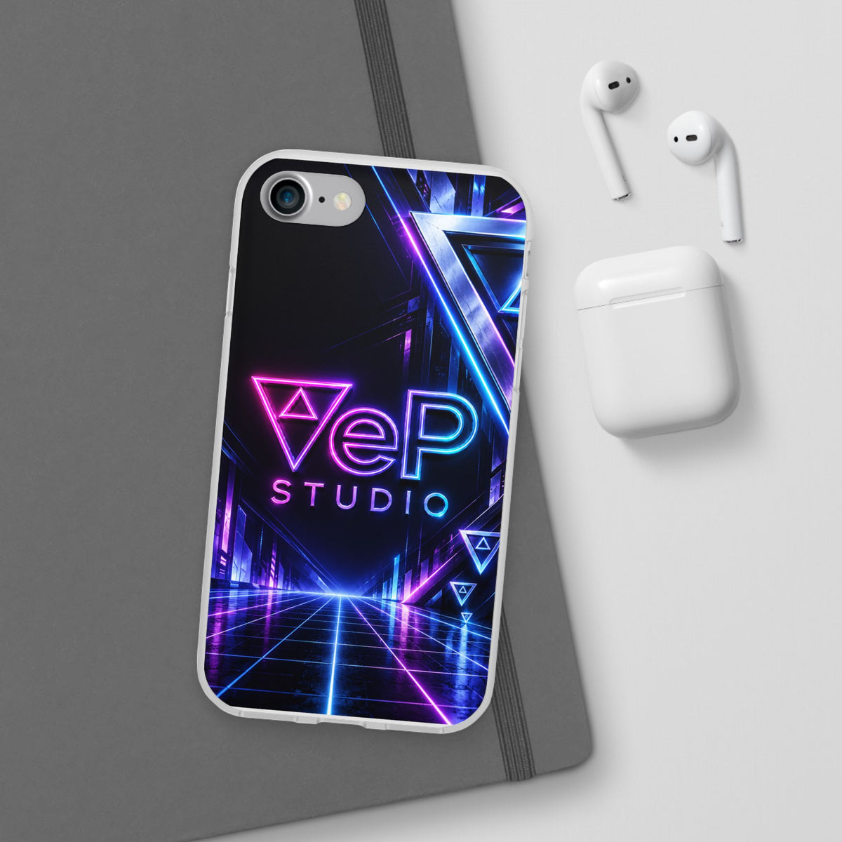 Neon Retro Studio Phone Case – 80s Vaporwave Flexi Case