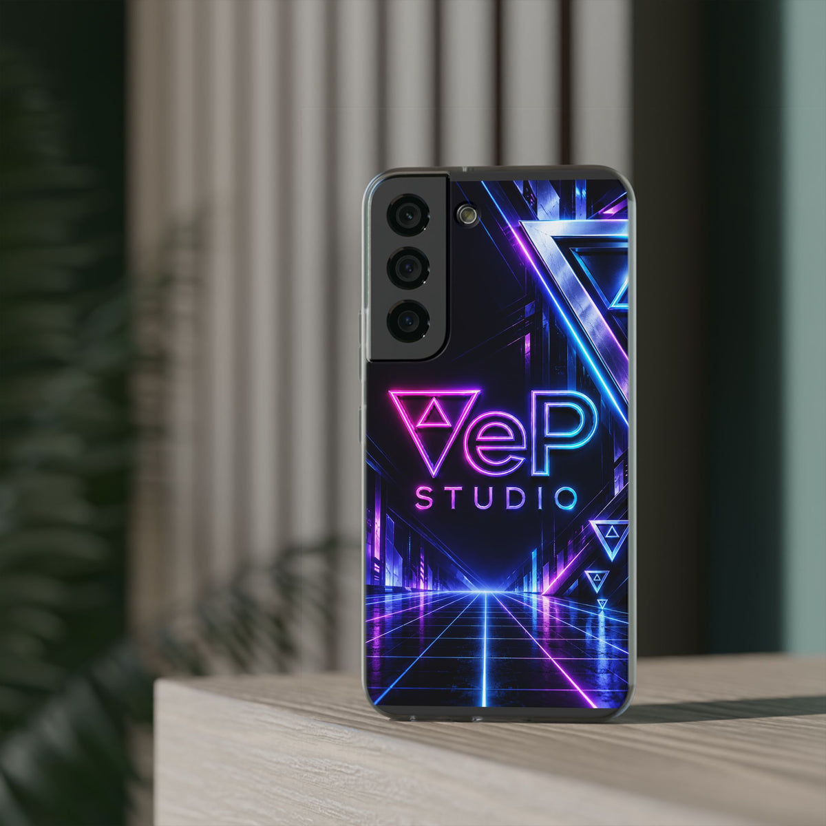 Neon Retro Studio Phone Case – 80s Vaporwave Flexi Case