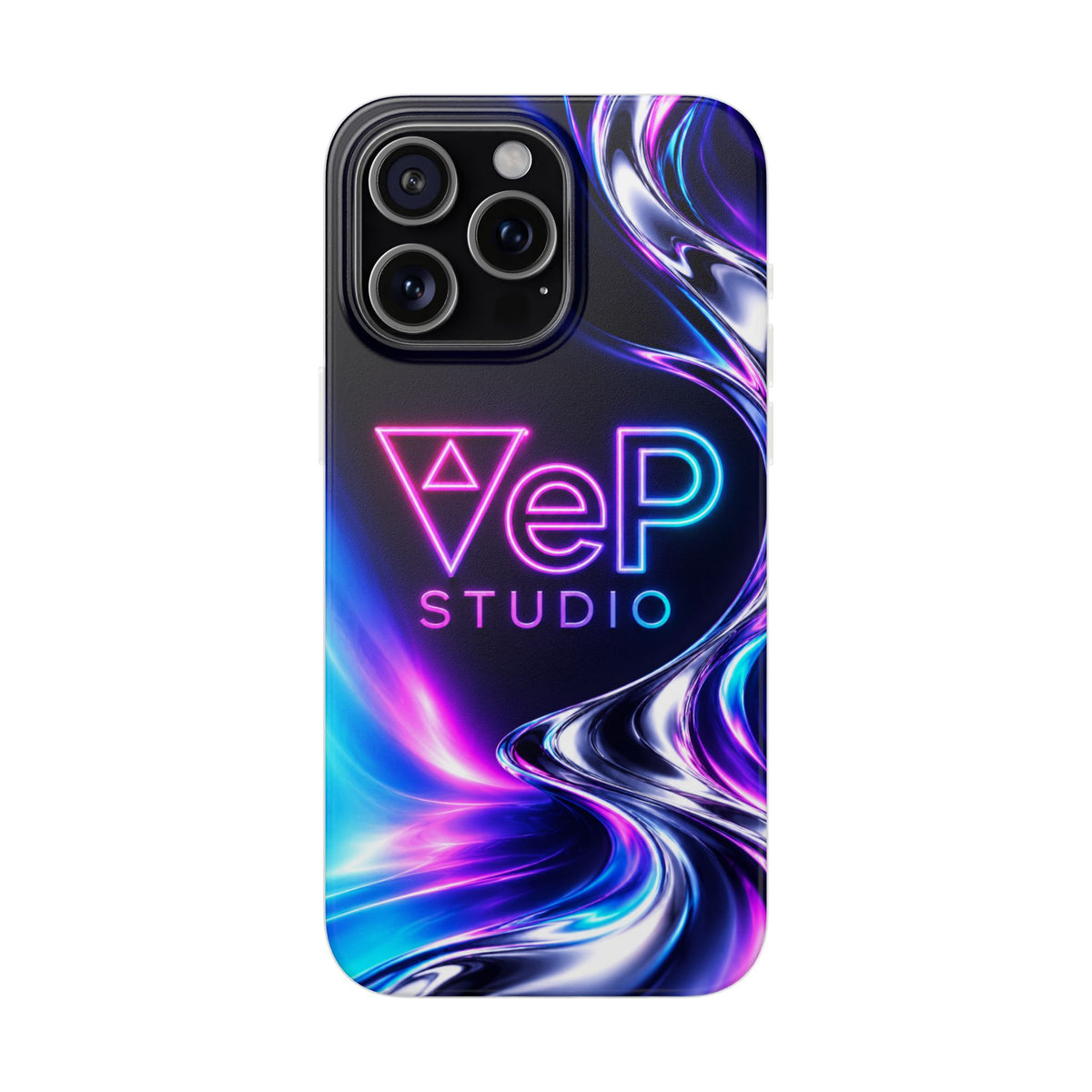 Phone Case — Neon Vaporwave "VeP Studio" Soft Flexi Cover