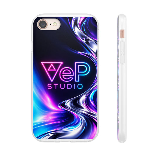 Phone Case — Neon Vaporwave "VeP Studio" Soft Flexi Cover