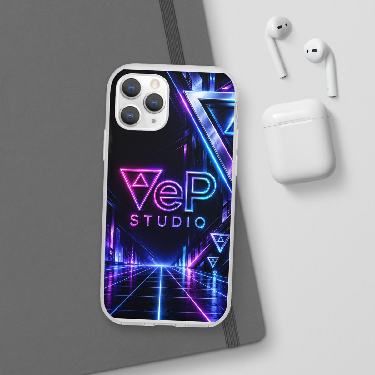 Neon Retro Studio Phone Case – 80s Vaporwave Flexi Case